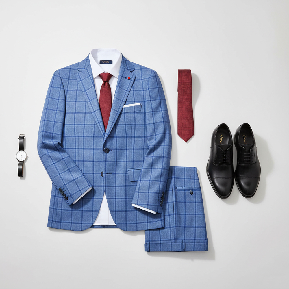 The Horizon Azure Glen Plaid Suit